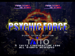 Psychic Force title screen for Playstation